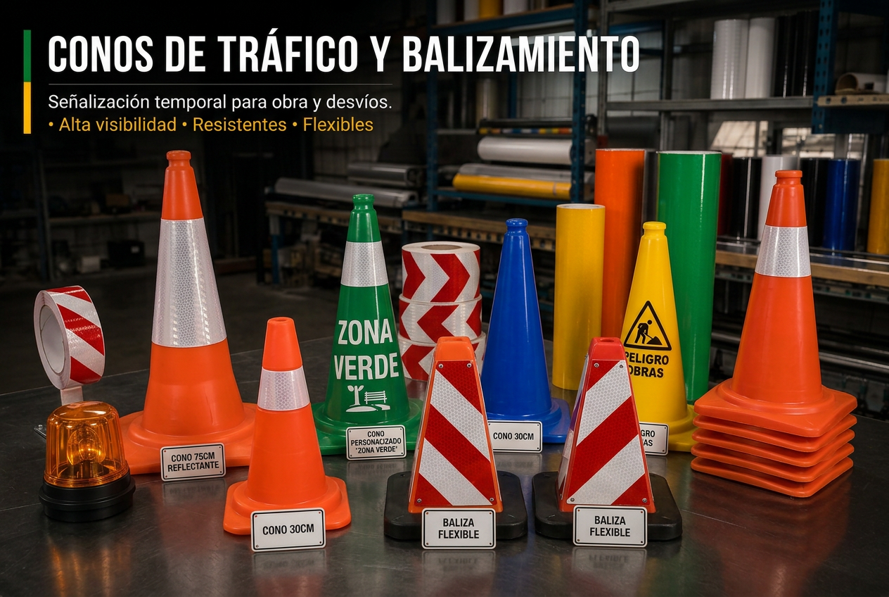 Cons de senyalització per a obres a Badalona: quina alçada triar